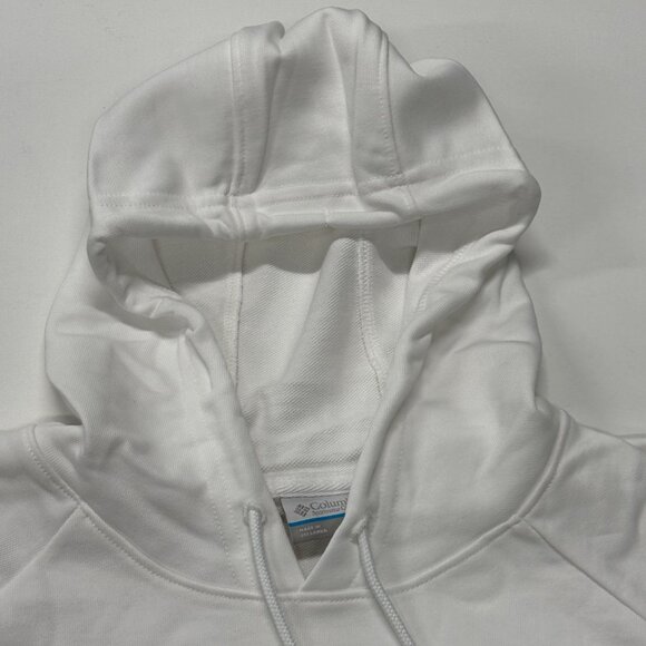 Columbia French Terry Hoodie Womens Large or XL White New Pullover Colorful Logo - Picture 5 of 10